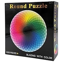 Moruska 1000 Piece Puzzles for Adults Teen - Gradient Color Rainbow Large Round Jigsaw Puzzle Difficult and Challenge