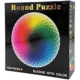 Moruska 1000 Piece Puzzles for Adults Teen - Gradient Color Rainbow Large Round Jigsaw Puzzle Difficult and Challenge