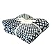 RAJRANG Quilted Indigo Blue Patchwork Cotton Throw Blanket Indian Decorative Super Soft Warm Blanket for Sofa Couch 50 x 60 Inches