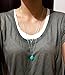 Suyi Womens Girls Double Layers Y Chain Green Stone Pendant Necklace Green