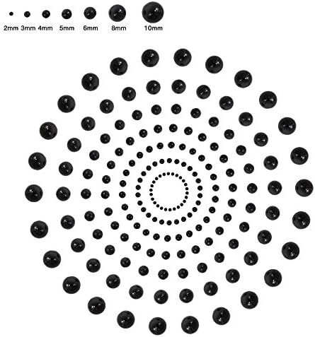1000pcs Mixed Size 2-10mm Half Round Flatback Imitation Pearls ABS Resin beads (black)