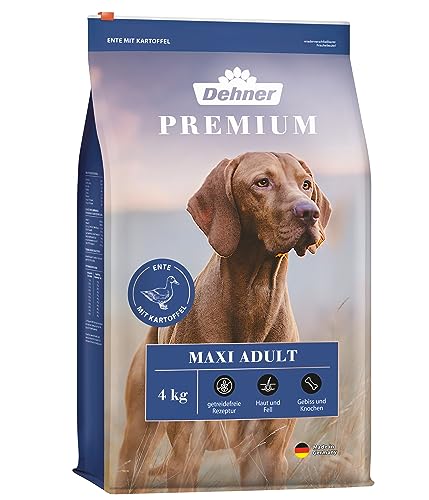 Dehner Nourriture pour Chiens Adultes de Grande Race, croquettes de qualité supérieure, sans céréales, pour Chiens Adultes de Grandes Races, Canard, Agneau, Pomme de Terre, 4 kg