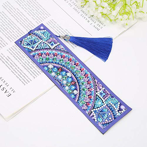 DIY Beaded Bookmarks with 5D Diamond Painting Christmas Gifts Special Shaped Diamond Painting Leather Bookmark Tassel Book Marks Gift for Mosaic Making Art Craft for Kids Adults Beginner