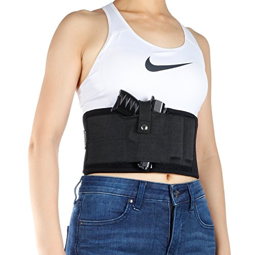 UPC 713827424750, Handgun Belly Band Gun Holster Concealed Carry with 2 Pistol Magazine Pouch for Women Men Fits Glock 19 17 42 43 P238 Ruger LCP M&amp;P Shield Sig Sauer Ruger Kahr Beretta 1911 all barrel lengths Etc