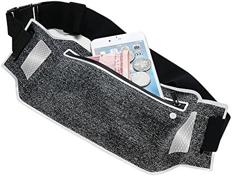 Tekool Running Pouch Belt,Ultra Slim Water Resistant Running Belt Fitness Outdoor Sports Waist Fanny Packs for iPhone 7 Plus /iPhone 6 / iPhoe SE /Galaxy S8 plus /Galaxy S7 (Black)