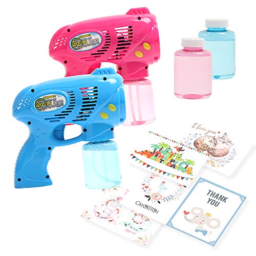 OleOletOy 2 Bubble Guns with 2 Bubble Solution Refill 5 oz Each, Bubble Maker Blower for Kids and Toddlers, Fun Summer Toy Blaster Game for Birthday Party and Wedding, Outdoor Toys for Boys and Girls - Thumbnail 6