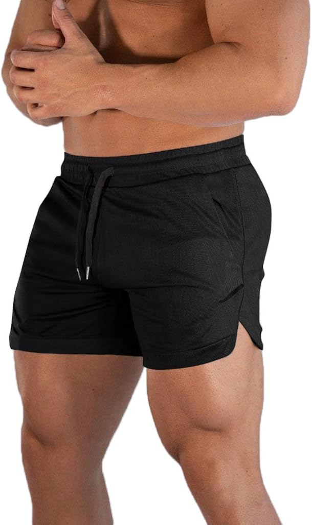 FLYFIREFLY Men's Gym Workout Shorts Running Lightweight Athletic Short Pants Bodybuilding Training: Clothing