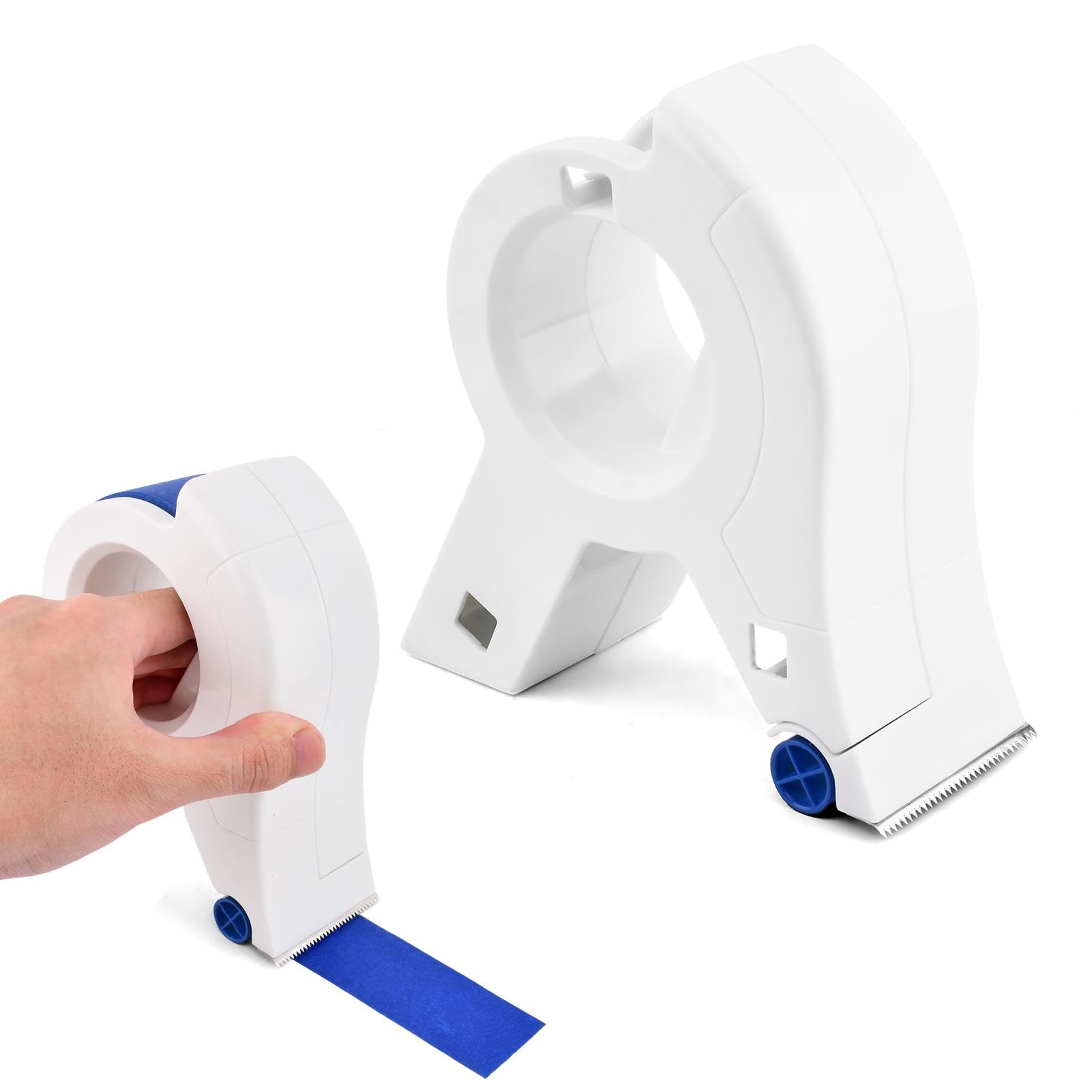 Photo 1 of QKDS Masking Paint Tape Dispenser, Portable Paint Tape Applicator for Trim, Easy to Grip Rounded Handles and Accurate Tape Application, Saves Time Compact Design for On The Go Usage(White)