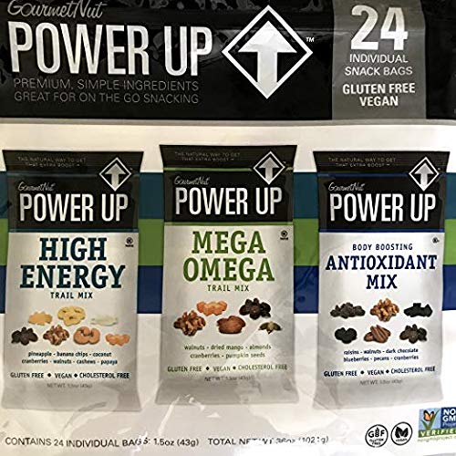 Power Up Trail Mix 100 Natural, Mega Omega Trail Mix, High Energy Trai Mix, Antioxidant Trai