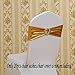 Fvstar 20pcs Chair Sashes Bows Elastic Spandex Wedding Chair Bows Decorative Elegant Party Chair Cover Sashes Ties Ribbons Bands for Events Birthday Baby Shower Banquet Decorations,Metallic Gold