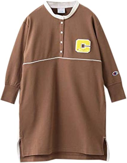 Amazon グリーンレーベルリラクシング Champion チャンピオン 別注 スタンドカラー ワンピース 2570 キッズ ミッド ブラウン 25 1 ワンピース チュニック 通販