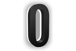 LN LUMANUMBERS 7 Inch LED House Numbers, ABS-Polymer, Premium Quality, Backlit LED 5000K Illuminated Home Address Number, Lighted House Numbers, Modern Address Numbers (0, Black)
