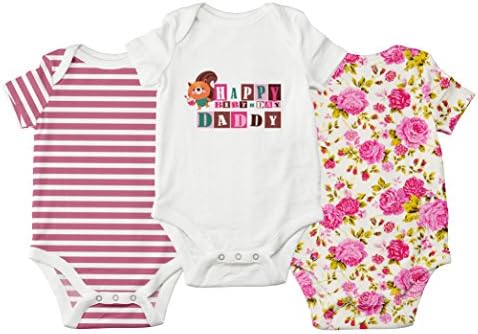 Jolly Bee Birthday baby bodysuits set (S, White/Pink)