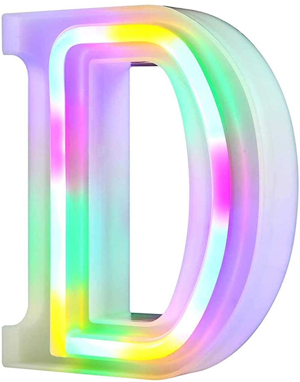 Nordstylee LED Neon Light Up Letters for Wall Birthday Party Christmas Wedding Decoration Colorful Letters (D) — image 1