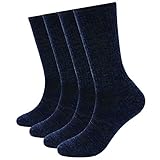 Enerwear 4 Pack Women's Merino Wool Outdoor Hiking Trail Crew Sock (US Shoe Size 4-10½, Grey Navy)