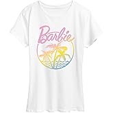 Barbie Women's Palm Tree Tropical Logo Classic Fit Soft Feel Short Sleeve T-Shirt