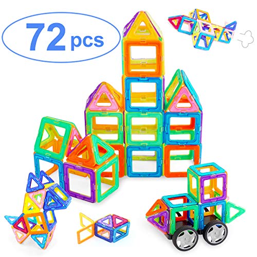 Ranphykx Magnetic Blocks, 72 Pieces Magnetic Building Blocks, Magnetic Tiles Educational Construction for Kids Toys - Thumbnail 7