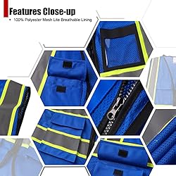 HATAUNKI High Visibility Reflection Blue Mesh