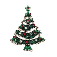 Higere 1PC Creative Christmas Tree Rhinestone Brooch Pin Gift Decoration