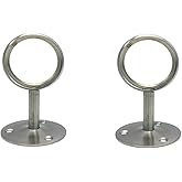 NELXULAS Stainless Steel Heavy Duty Closet Rod,Curtain Rod End Supports Socket with Matching Screws (2 INCH, Silver)