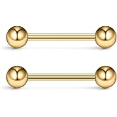 Ruifan 316L Stainless Steel Nipple Shield Barbell Ring Bar Body Piercing 14G