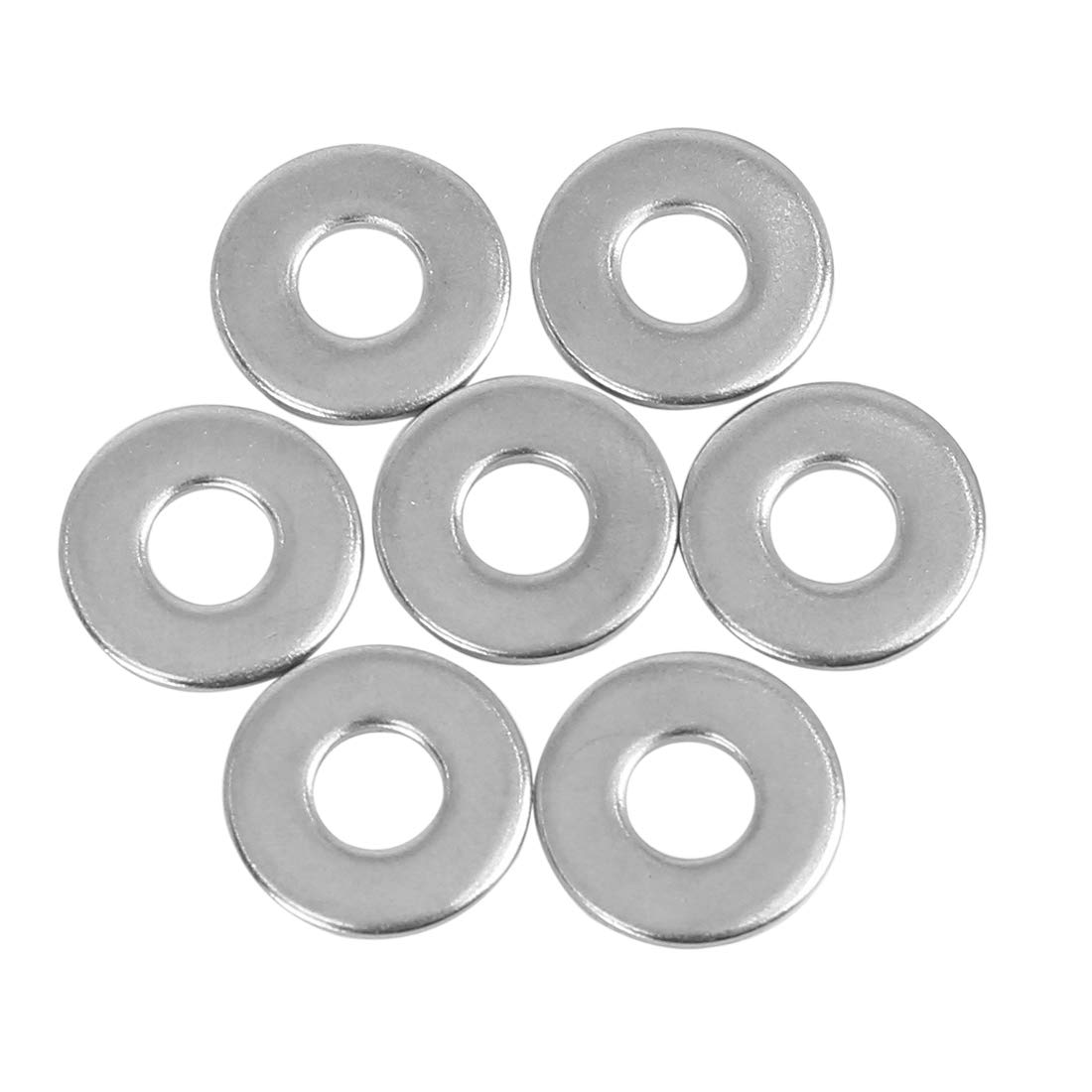 X AUTOHAUX 55pcs M6 x 16x1.5mm Flat Washer Stainless Steel Car Fastener Gaskets