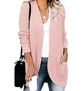 BYSCHAGRL Womens Long Sleeve Open Front Sweater Cardigan Chunky Knit Draped Outwear with Pockets