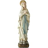 ENNAS Our Lady of Lourdes Virgin Mary Statue - 15" Resin Catholic Mother Mary Sculpture - Catholic Gifts - Blessed Virgin Mary Garden Statue Home Decor