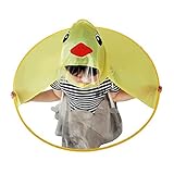 Cute Raincoat, Rain Coat UFO Children Umbrella Hat Foldable Magical Raincoat, Hands Free (Yellow，Duck)