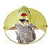 Cute Raincoat, Rain Coat UFO Children Umbrella Hat Foldable Magical Raincoat, Hands Free (Yellow，Duck)
