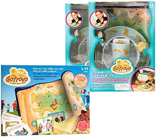 Gotrovo Treasure Hunt Game PLUS 2 Kids Fussy Eaters Mealtime-Treasure-Hunt Dinner Set Games