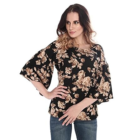 Buy Bell Sleeve Floral Printed Top at Amazon.in