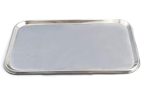Laja Imports Flat Type Instrument Tray, Stainless Steel, 19" X 12-1/2" X 5/8" for Educational Use