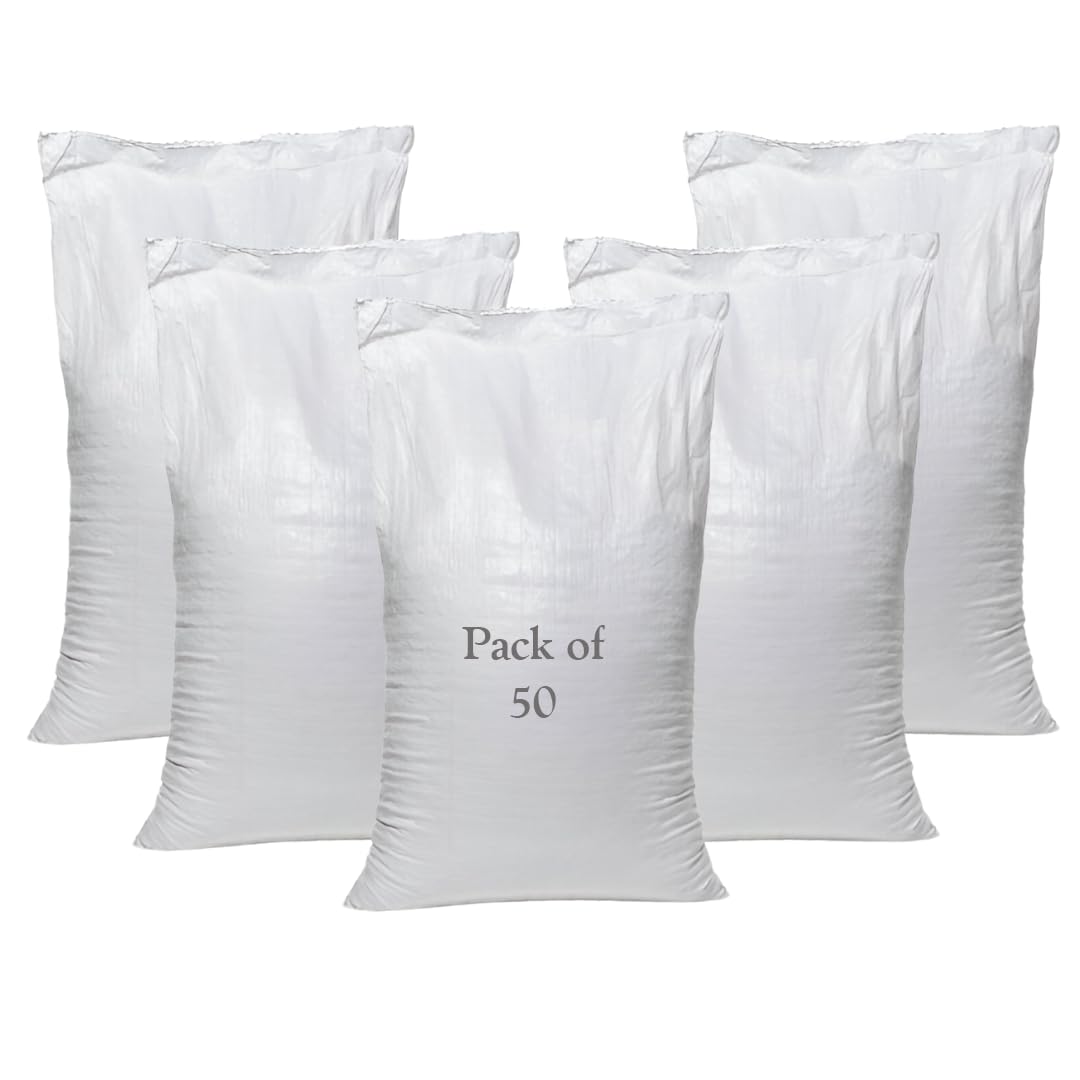 50 x Rubble Sacks Woven Polypropylene Builder Bags 55 cm x 85cm / 22'' x 33" - Heavy Duty ***Pack of 50 bags*** (50xWoven Sack)