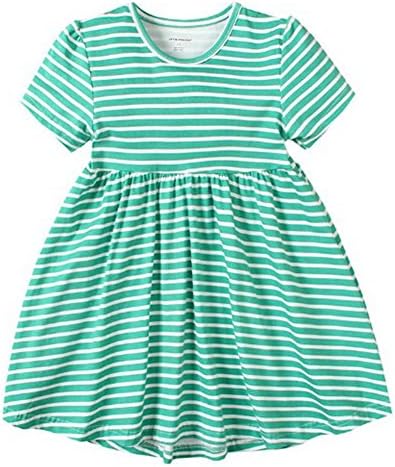 Little Maven Baby Girls Dress Summer Short Sleeve Cotton Princess Dress S0221 5T