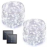 Vmanoo LED String Lights, 72 Feet 200 LED Solar Powered Copper Wire Starry Rope Lights, Indoor Outdoor Lighting for Home, Garden, Party, Path, Lawn, Wedding, Christmas, DIY Decoration, 2-Pack (White)