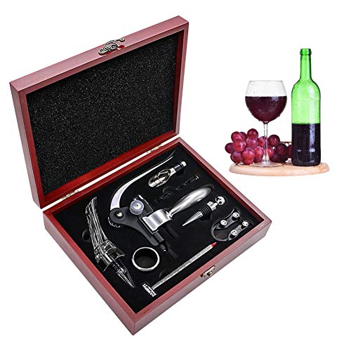 SumDirect Corkscrew, Rabbit Style 9 Pcs Wine Opener with Foil Cutter, Pump and Wine Thermometer Aerator, Anti-Drip Rings, Stopper and Wine Pourer