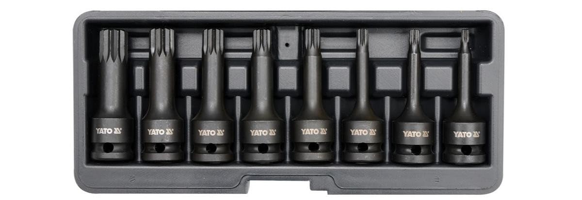 Yato YT-1069 – Bit Impact Socket Sets 8pcs Ribbed 1/2 "