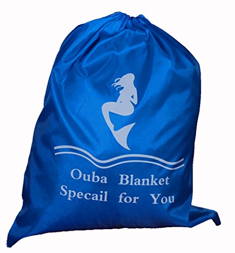 Ouba Soft Crochet Adults Mermaid Tail Blanket with Bag, Blue 2 - Thumbnail 7