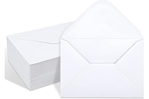 KEKETER 100 Pack White 4x6 Envelopes, Contour Flap A4 Envelopes for Engagement Invites, Weddings Invitation, announcements, Baby shower, Perfect for RSVP Card 120gsm, 4.5 x 6.4 Inches - 100% Recycled