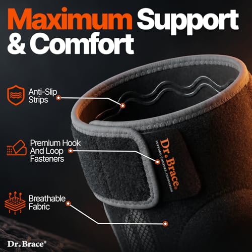 DR. BRACE ELITE Knee Brace with Side Stabilizers & Patella Gel Pads for Maximum Knee Pain Support and fast recovery for men and women-Please Check How To Size Video (Mercury, Large)