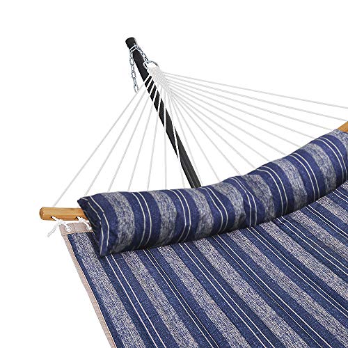 Patio Watcher 11 Feet Quilted Fabric Hammock with CurvedBar Bamboo and