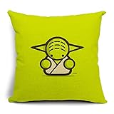 Chicozy Cotton Linen Square Cute Star Wars Characters Decorative Pillow Cover Cushon Cover for Sofa Pillow Cushion Gift Outdoor Pillowcase 17.7inch