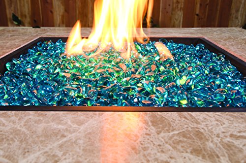 Bond 67994 Mini Lava glass for Gas Fire Pit, 10 Pound Fire Pit Glasses, Bodega Blue