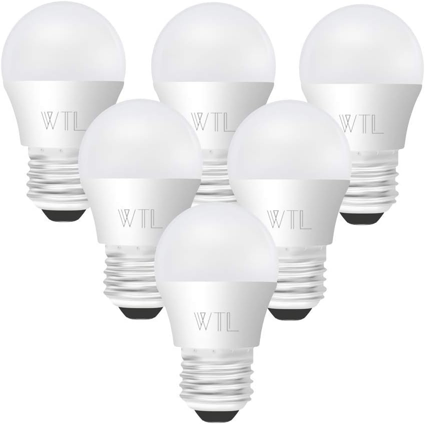 WTL 6 Pack A15 LED Bulb with E26 Base 40 Watt Equivalent Light Bulb 6W