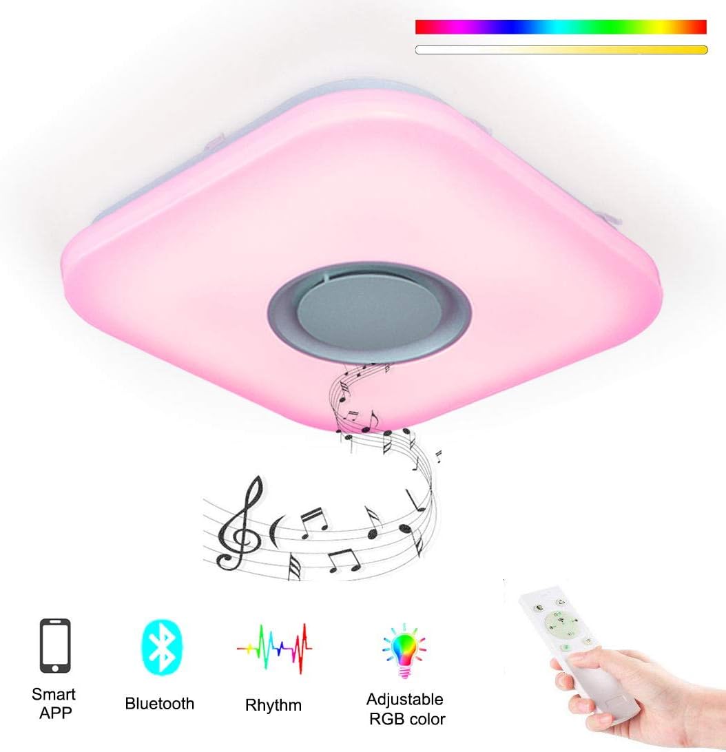 Upgrade Smart APP Ceiling Light with Speaker and Remote,Dimmable RGB Color Changing, Daylight to The Warm Light, Music Ceiling lamp for Kitchen Bedroom Children's Room