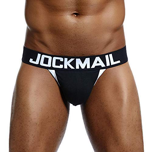 Sunmoot Letter Jockstraps for Mens Sexy Underwear Boxer Pouch Cup Shorts Underpants Soft Briefs G-String Thong