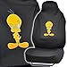 BDK 2 Pc Looney Tunes Tweety Bird Licensed Integrated High Back Seat Covers