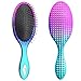 Oleh-Oleh Wet and Dry Brush Pro Detangle Hair Brush + Folding Mirror Mini Pop Up Hairbrush (rose+blue)