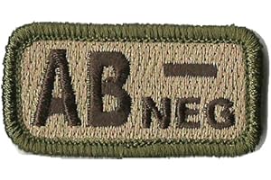 GADSDEN AND CULPEPER Tactical Blood Type Patches - Type AB Negative - 2"x1" (Multitan)